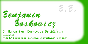 benjamin boskovicz business card